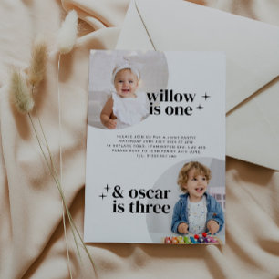 Joint Girl Boy Birthday Uitnodiging voor Arches