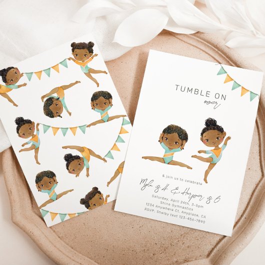 Joint Gymnastics Birthday Invitation | Zussen Kaart