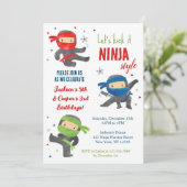 Joint Ninja Warrior Verjaardagsfeestuitnodigingen Kaart (Staand voorkant)