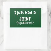 Joint Replacement Humor Funny Novelty Rechthoekige Sticker (Tas)