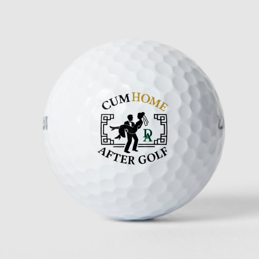 Joke bruiloften gepersonaliseerde monogrammen voor golfballen (Voorkant)