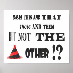 JOKE POSTER TYOE ROOD EN ZWART MET WOORDEN