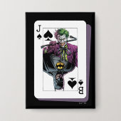 Joker and Batman Spade Playing Card Illustration Button (Voorkant)