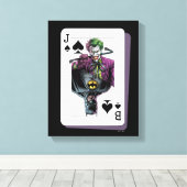 Joker and Batman Spade Playing Card Illustration Canvas Afdruk (Insitu (Houten vloer))