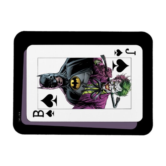 Joker and Batman Spade Playing Card Illustration Magneet (Horizontaal)