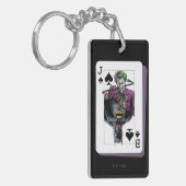 Joker and Batman Spade Playing Card Illustration Sleutelhanger (Voorkant Links)