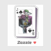 Joker and Batman Spade Playing Card Illustration Sticker (Vel)