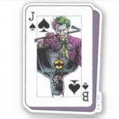 Joker and Batman Spade Playing Card Illustration Sticker (Voorkant)