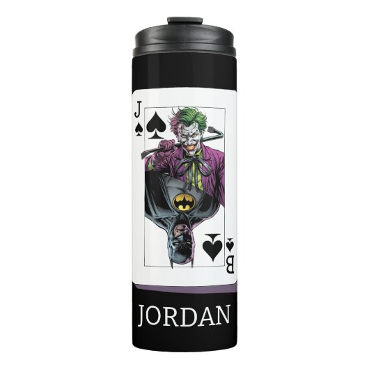 Joker and Batman Spade Playing Card Illustration Thermosbeker (Voorkant)