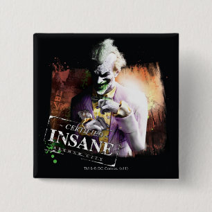 Joker - Certified Insane Vierkante Button 5,1 Cm