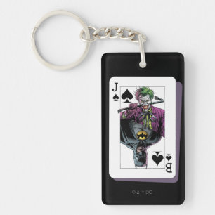 Joker en Batman Schoppenaart Illustratie Sleutelhanger