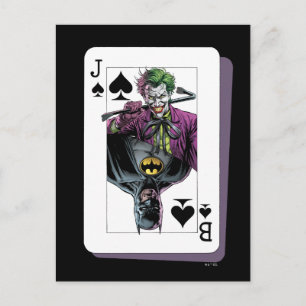 Joker en Batman Schoppenaas speelkaart Illustratie Briefkaart