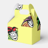 Joker kleurrijke petten patroon geel bedankdoosjes (Achterkant)