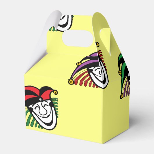 Joker kleurrijke petten patroon geel bedankdoosjes (Achterkant)
