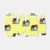 Joker kleurrijke petten patroon geel bedankdoosjes (Uitgevouwen)