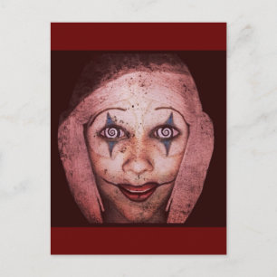 Joker Raggif-Ann Clown with Swirly Eyes Briefkaart