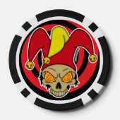  Joker Red Yellow Swirl Eyes Screwball Graphics Poker Chips (Achterkant)