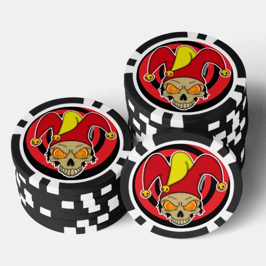  Joker Red Yellow Swirl Eyes Screwball Graphics Poker Chips (Opstapeling)