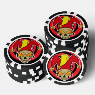 Joker Rood Geel Draaiende Ogen Screwball Graphics Poker Chips