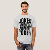  JOKER SMOKER MIDNIGHT TOKER Mannen T-shirts (Voorkant volledig)