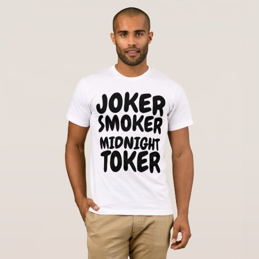 JOKER SMOKER MIDNIGHT TOKER Mannen T-shirts (Voorkant volledig)