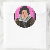 Joker Vrouwen Ontwerp op Ronde Sticker (Tas)