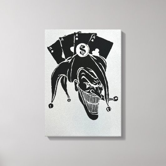 Jokers Wild Hand Painted by Mark Elsen Canvas Afdruk (Voorkant)