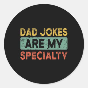 Jokes vaders dag retro grappige papa opa Mannen Ronde Sticker