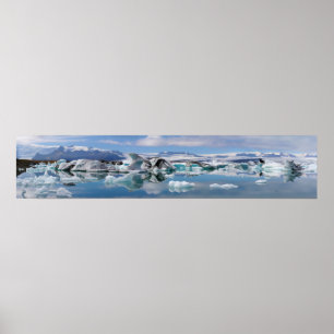 Jokulsarlon Glacial Lake in IJsland Panorama Poster