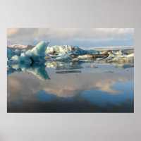 Jokulsarlon ijsberg meer reflectie poster