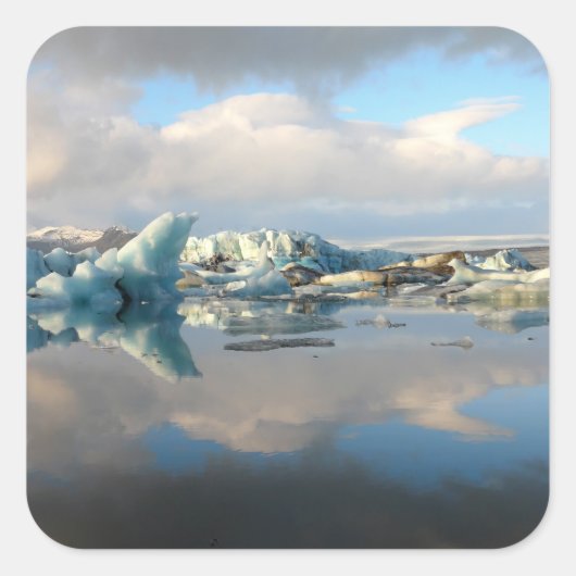 Jokulsarlon ijsberg meer reflectie sticker (Voorkant)