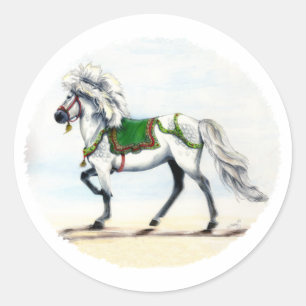 Jol Kerst Icelandic Paard Ronde Sticker