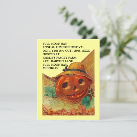JOL PUMPKIN HARVEST Carving Invitations Kaart (Staand voorkant)