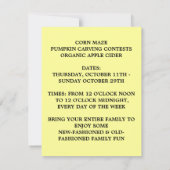 JOL PUMPKIN HARVEST Carving Invitations Kaart (Achterkant)