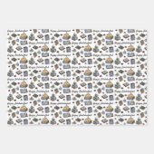 Jolabokaflod Books, Cats, and Cocoa Christmas Gift Inpakpapier Vel (Voorkant)