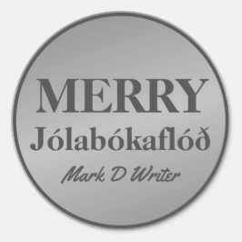Jolabokaflod Gray Ronde Sticker