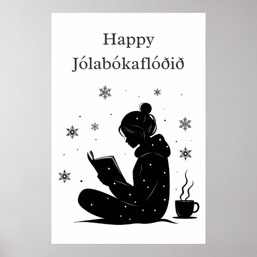 Jólabókaflóð – IJslands boek Overstroming, Poster (Voorkant)