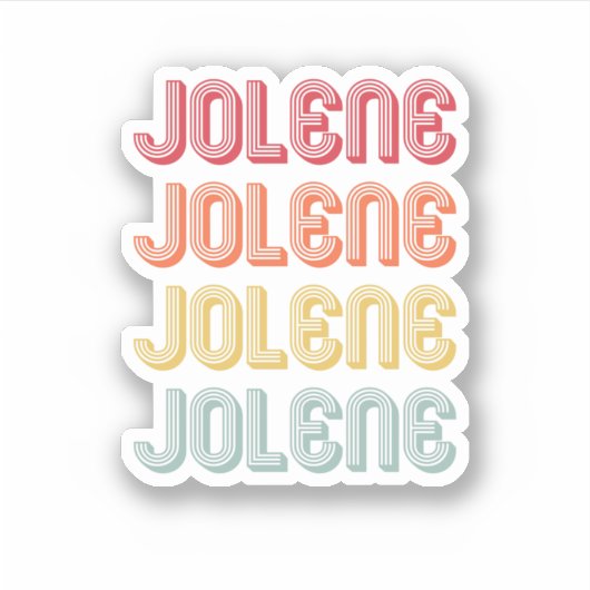Jolene Gift Name Personalized Retro  80S 90 Sticker (Voorkant)