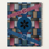 Joli agenda bleu en patchwork artisanal (Dos)