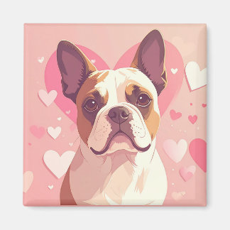 Joli aimant Chien Bouledogue Français Amour