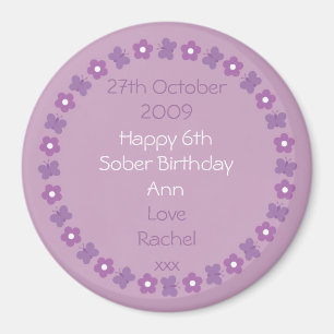 Joli aimant d'anniversaire de sobriété
