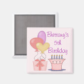 Joli Aimant d'Anniversaire Rose (Recto/Verso)