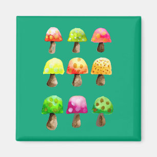 Joli aimant de champignons colorés
