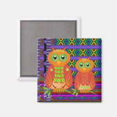 Joli aimant de hibou caricaturale décoratif (Recto/Verso)