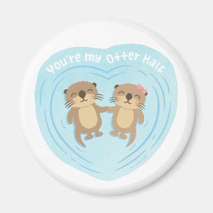 Joli aimant de loutre moitié pun amour humour