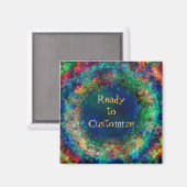 Joli aimant Floral Personnalisé Blue Inspirivity (Recto/Verso)