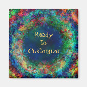 Joli aimant Floral Personnalisé Blue Inspirivity (Devant)