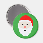 Joli aimant rond du Père Noël (Recto/Verso)