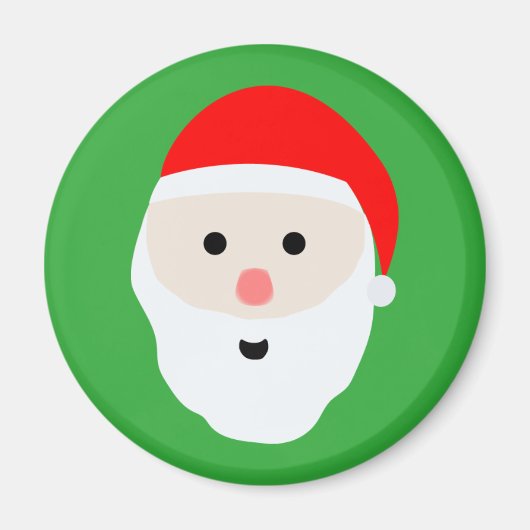 Joli aimant rond du Père Noël (Devant)