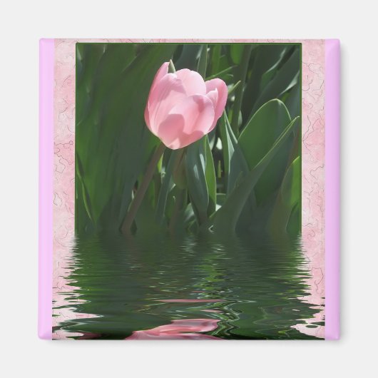Joli aimant Tulipe Rose (Devant)